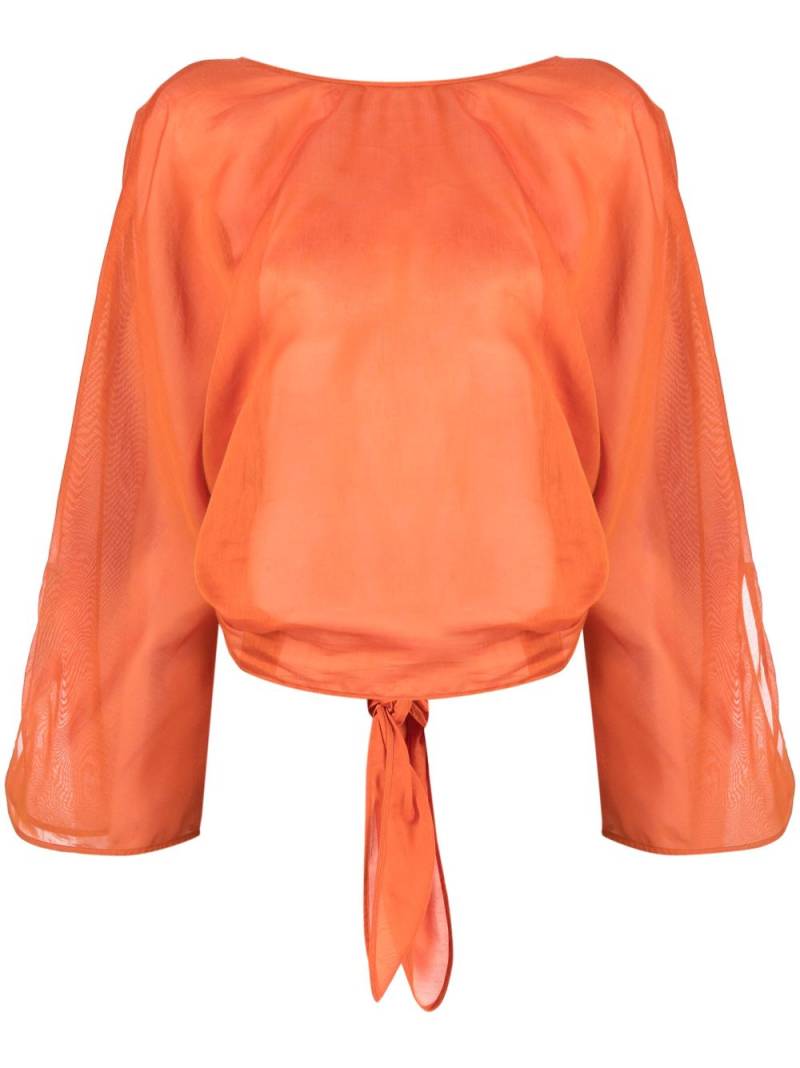 Alberta Ferretti V-back long-sleeve blouse - Orange von Alberta Ferretti