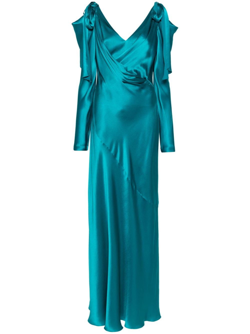 Alberta Ferretti V-neck satin maxi dress - Green von Alberta Ferretti