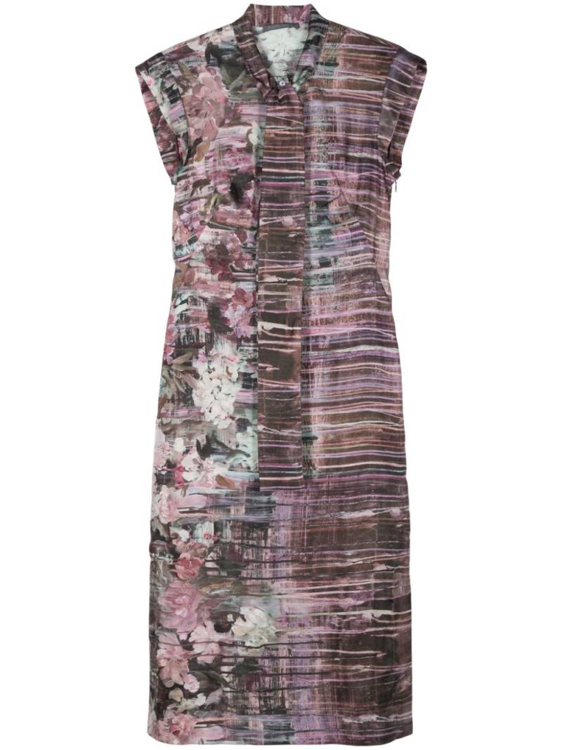 Alberta Ferretti abstract-print silk maxi dress - Purple von Alberta Ferretti