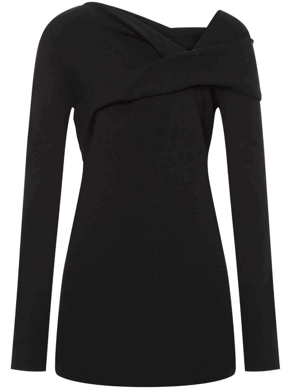 Alberta Ferretti asymmetric-neck gathered top - Black von Alberta Ferretti