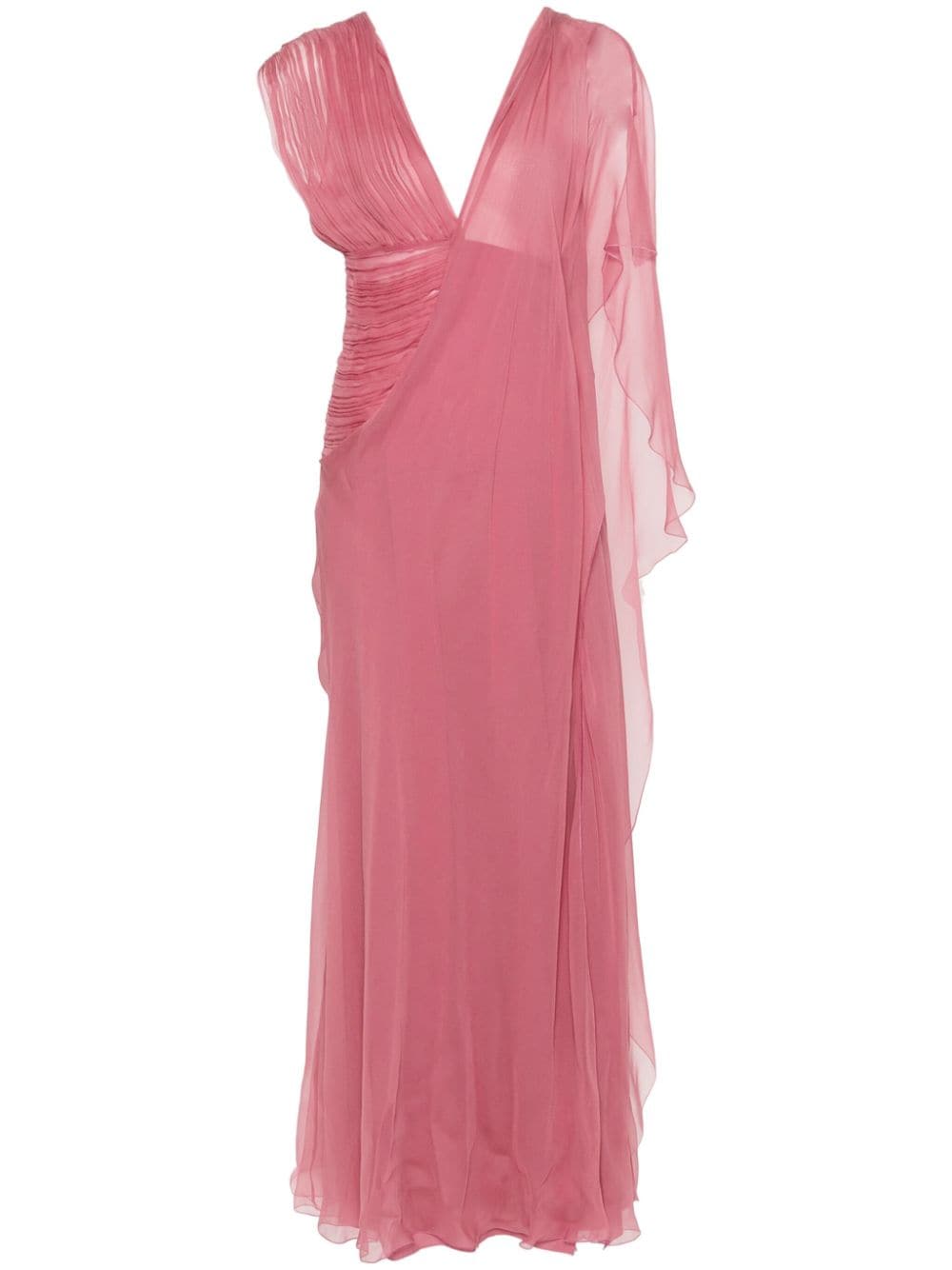 Alberta Ferretti asymmetric silk maxi dress - Pink von Alberta Ferretti