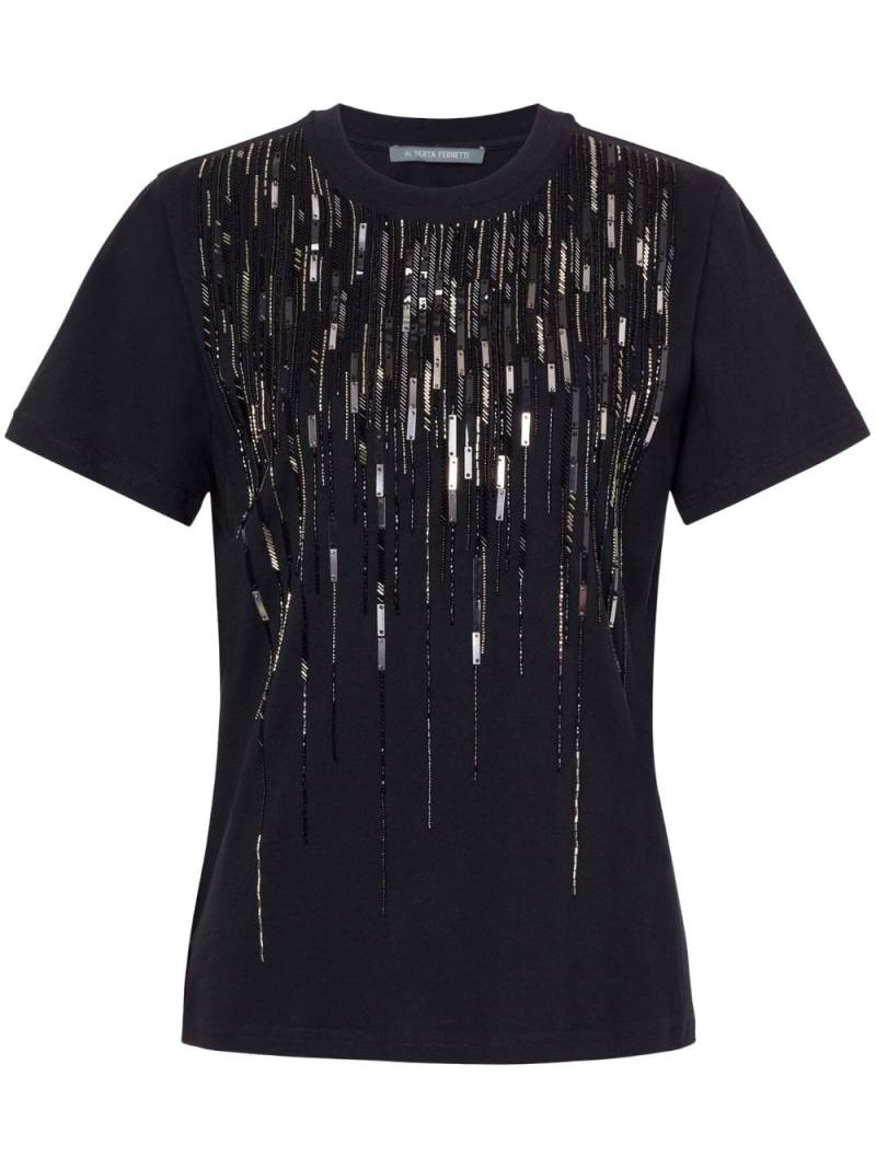 Alberta Ferretti bead-embellished T-shirt - Black von Alberta Ferretti