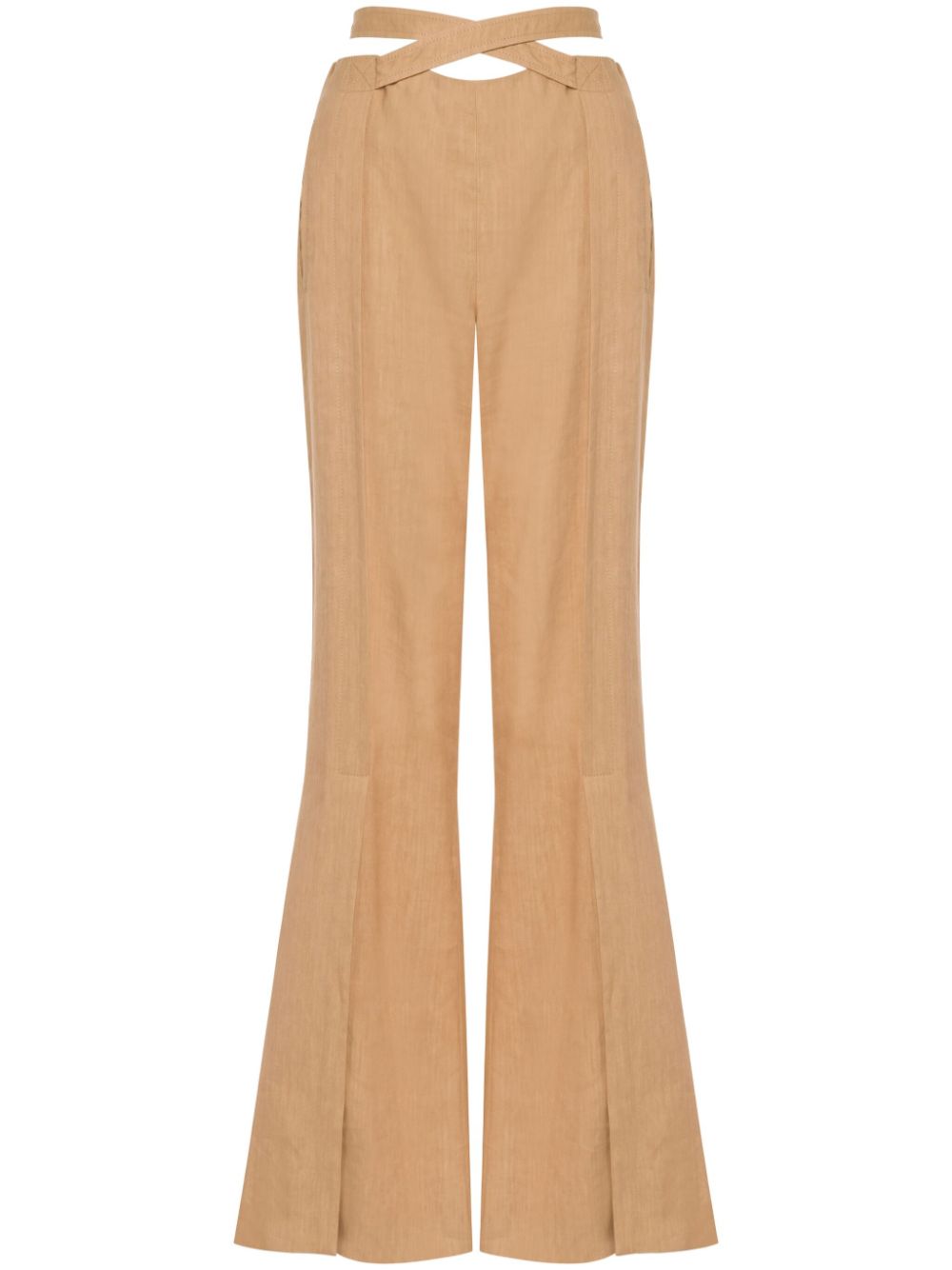 Alberta Ferretti belted flared trousers - Neutrals von Alberta Ferretti