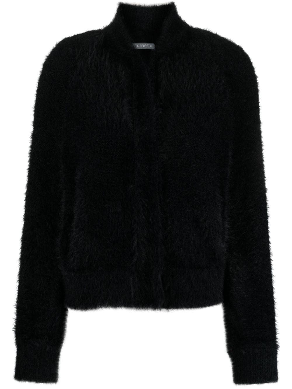 Alberta Ferretti brushed-effect press-stud cardigan - Black von Alberta Ferretti