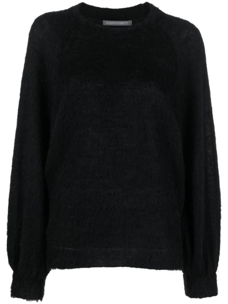 Alberta Ferretti brushed long-sleeved jumper - Black von Alberta Ferretti