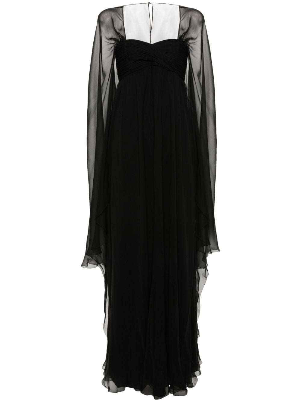 Alberta Ferretti cape-detail chiffon gown - Black von Alberta Ferretti