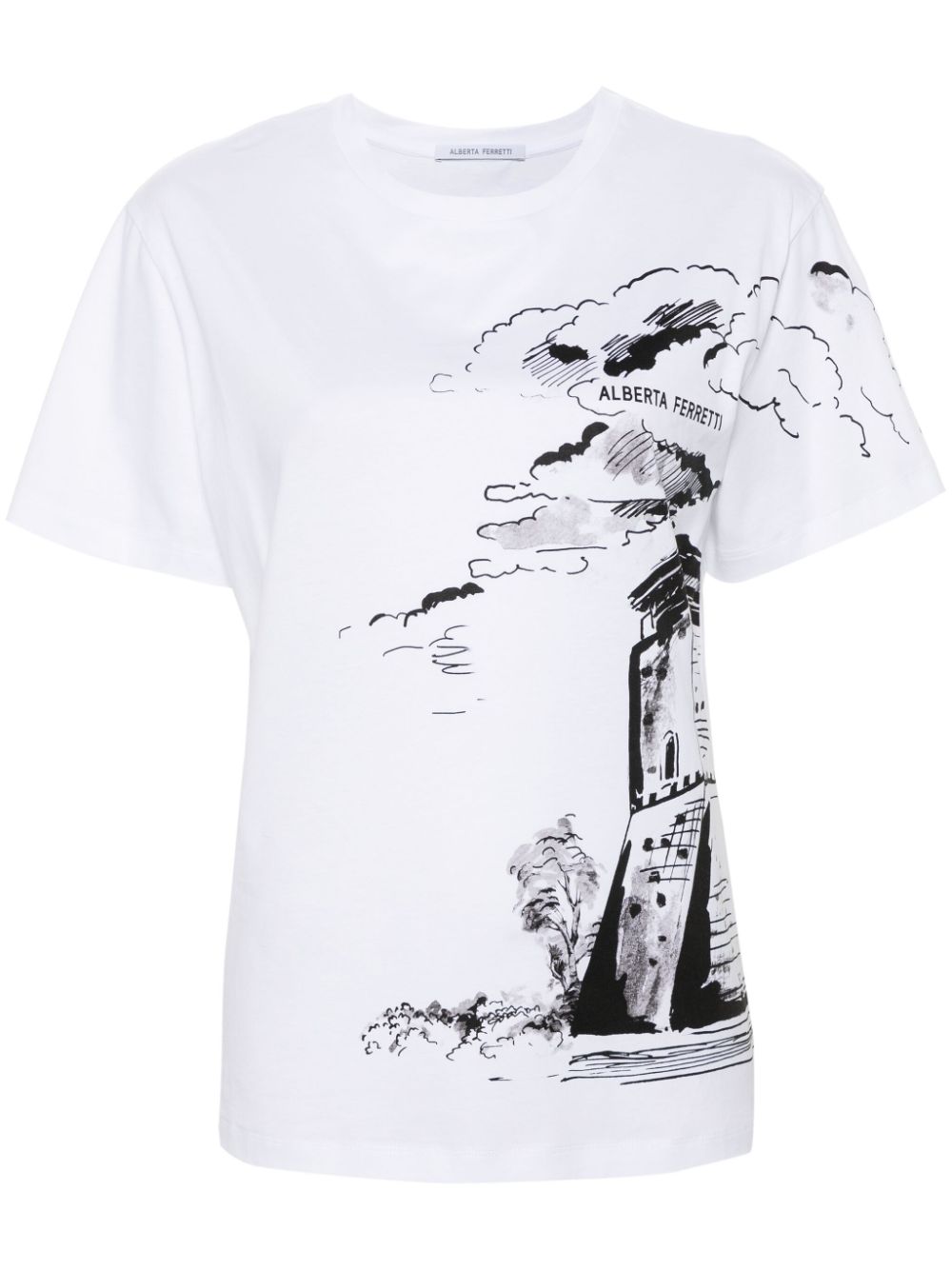 Alberta Ferretti castle-print T-shirt - White von Alberta Ferretti