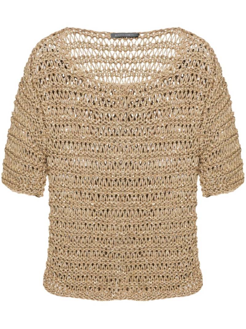 Alberta Ferretti chain link-detail knitted top - Neutrals von Alberta Ferretti