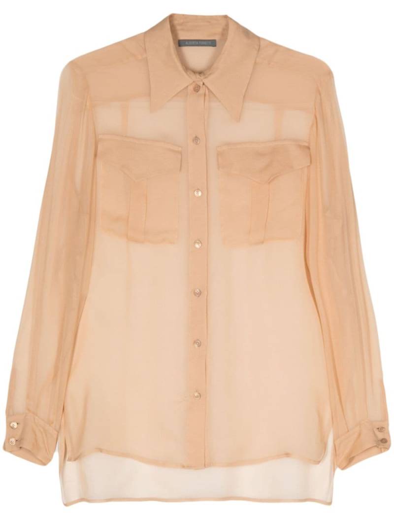 Alberta Ferretti chiffon silk shirt - Neutrals von Alberta Ferretti