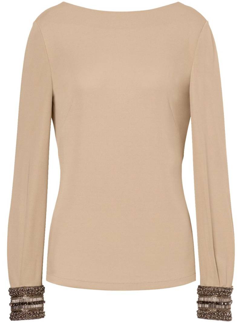 Alberta Ferretti cowl-effect beaded blouse - Neutrals von Alberta Ferretti