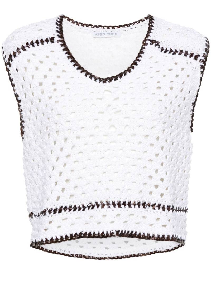 Alberta Ferretti crochet-knit tank top - White von Alberta Ferretti