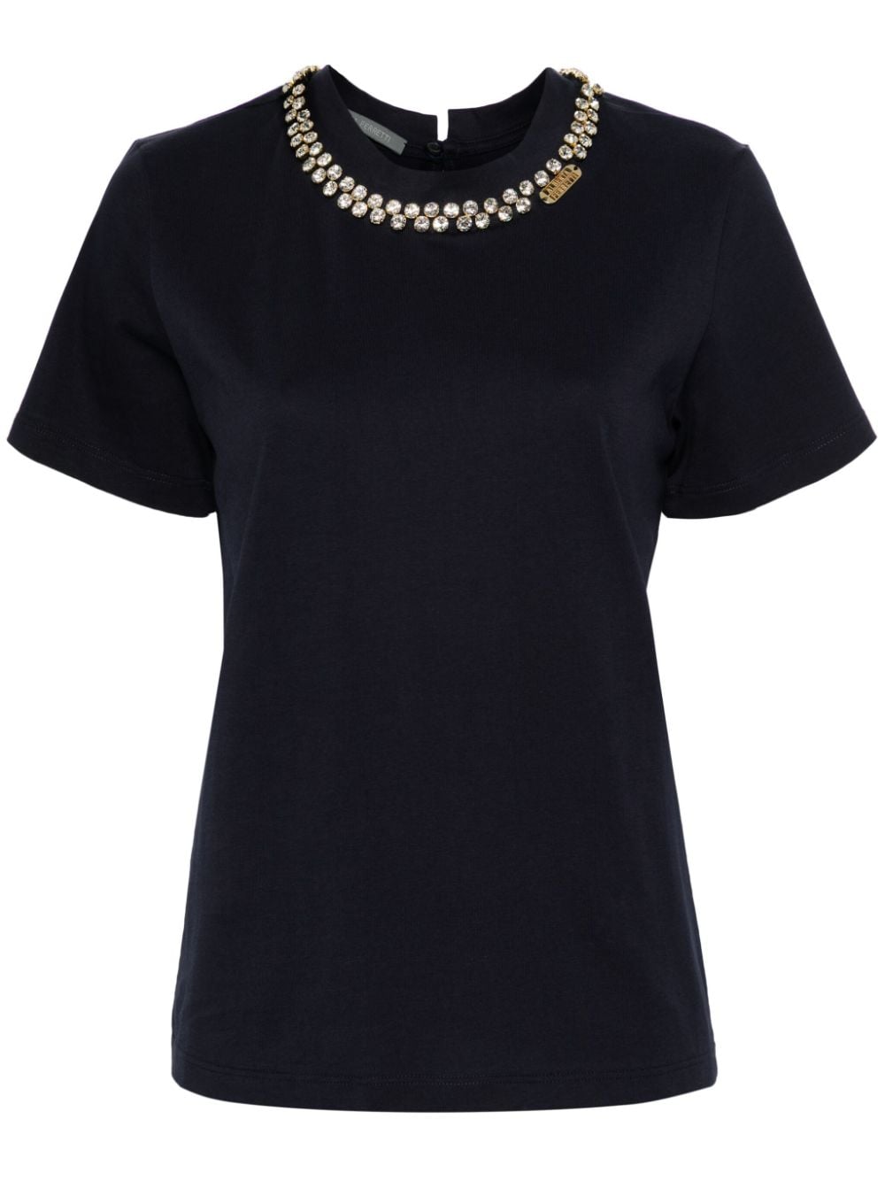 Alberta Ferretti crystal-embellished cotton T-shirt - Blue von Alberta Ferretti