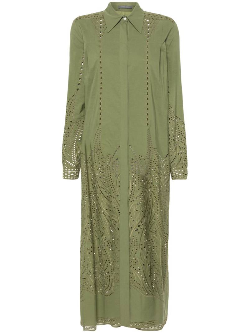 Alberta Ferretti cut-out detail poplin dress - Green von Alberta Ferretti