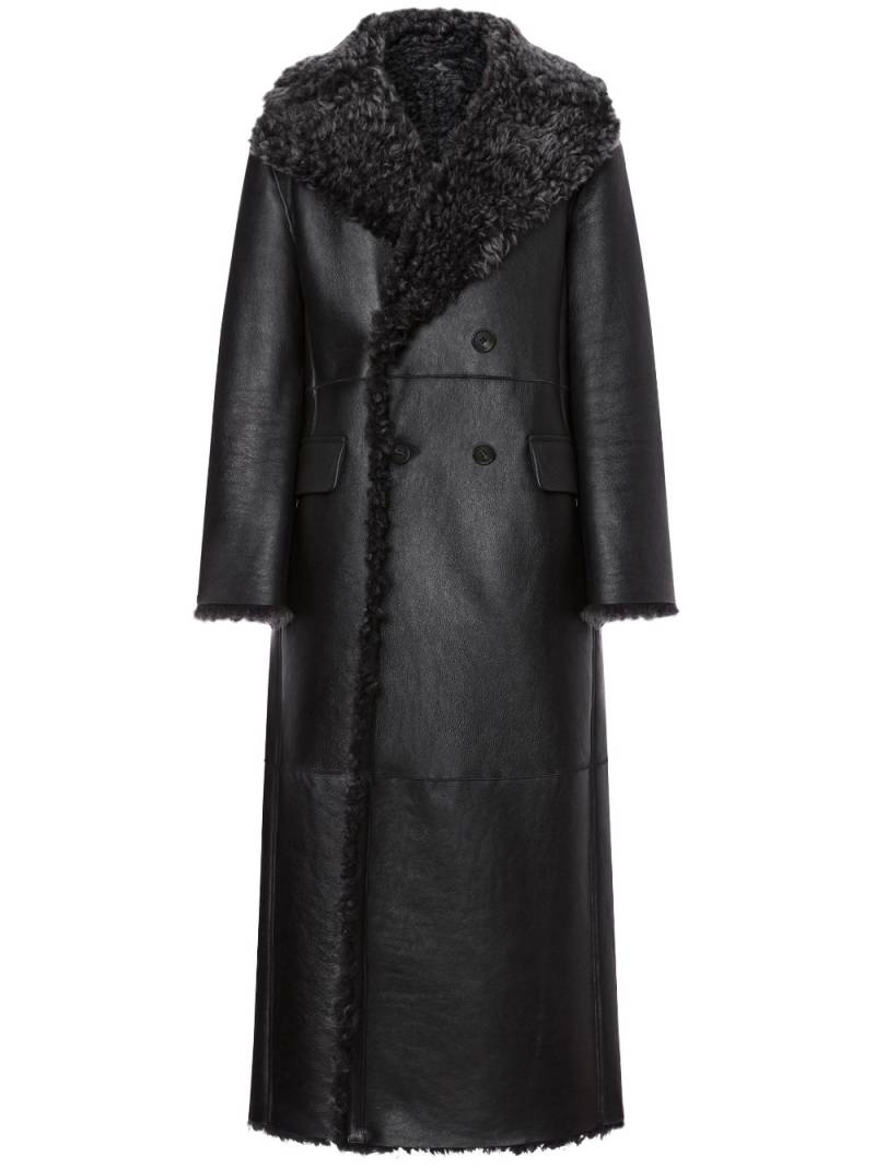 Alberta Ferretti double breasted sheepskin coat - Black von Alberta Ferretti