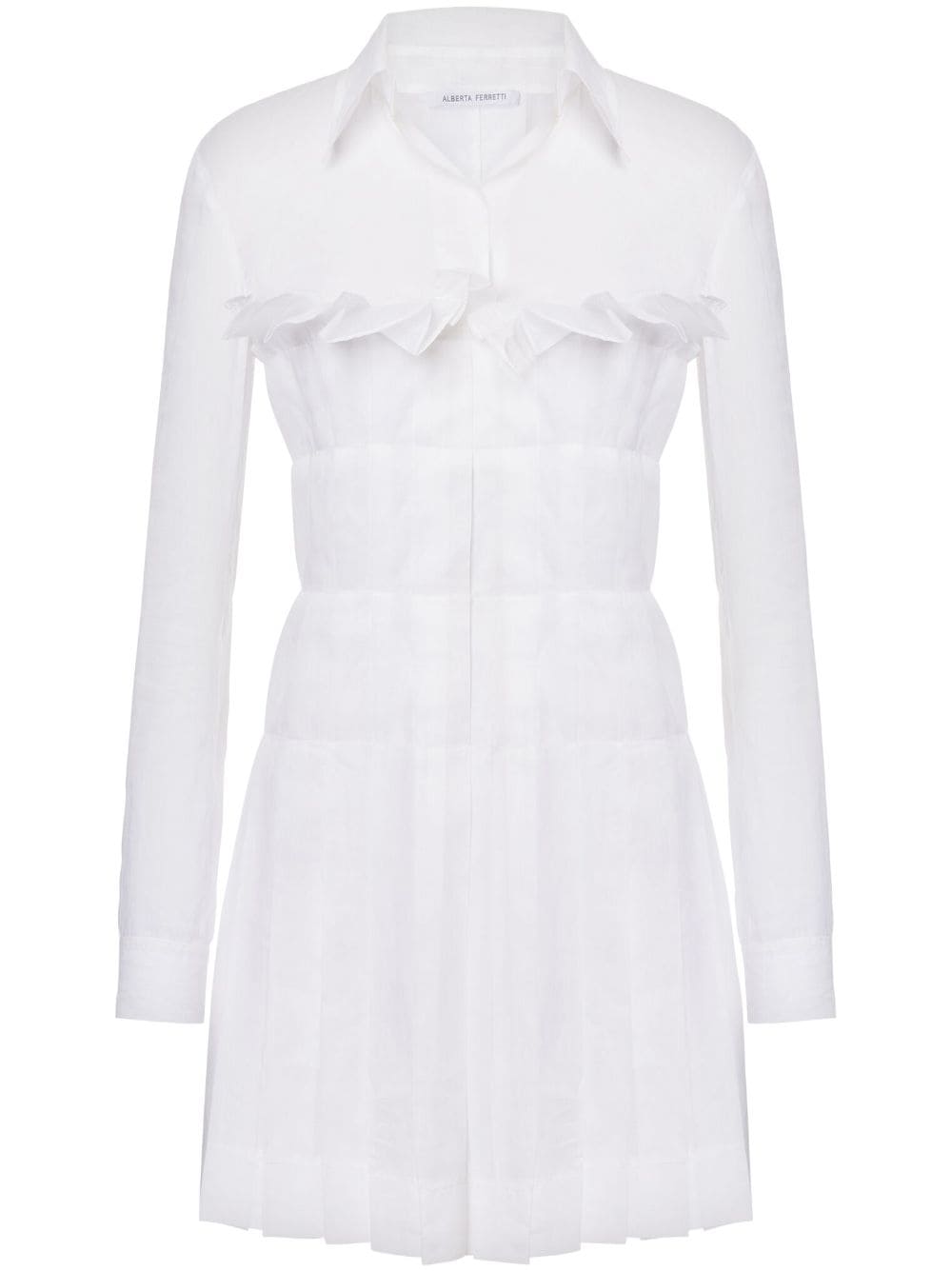 Alberta Ferretti draped cotton minidress - White von Alberta Ferretti