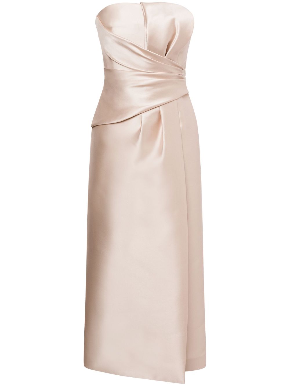 Alberta Ferretti draped satin midi dress - Neutrals von Alberta Ferretti