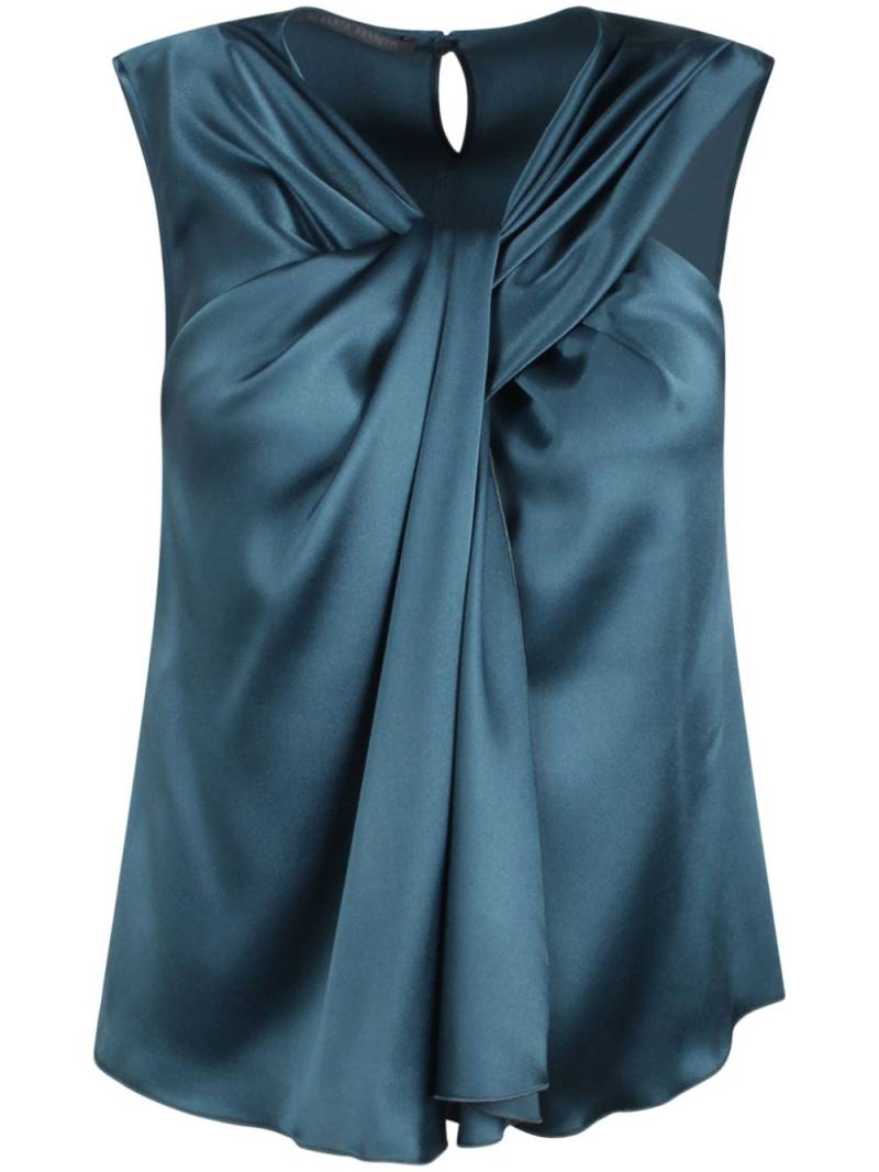 Alberta Ferretti draped satin top - Blue von Alberta Ferretti