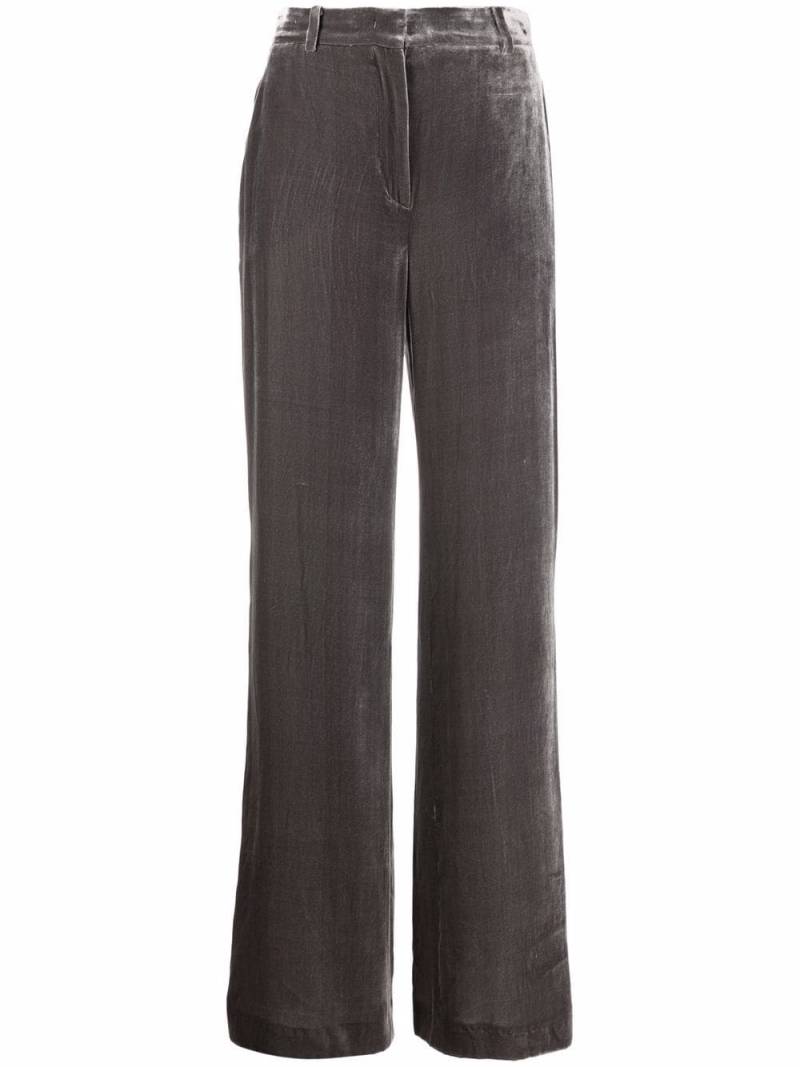 Alberta Ferretti flared velvet trousers - Grey von Alberta Ferretti