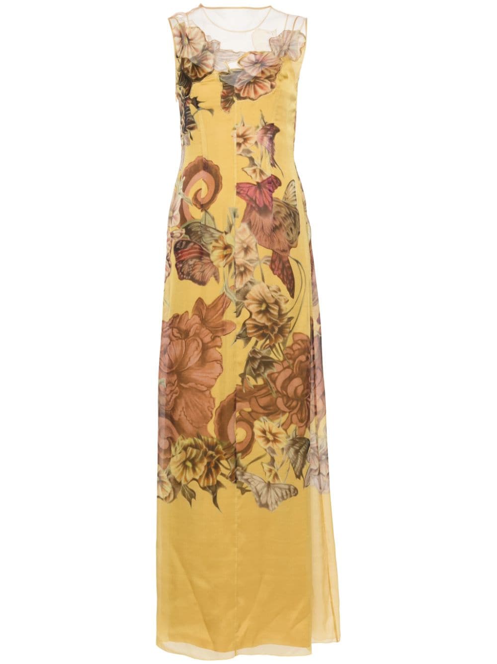 Alberta Ferretti floral-print layered maxi dress - Yellow von Alberta Ferretti