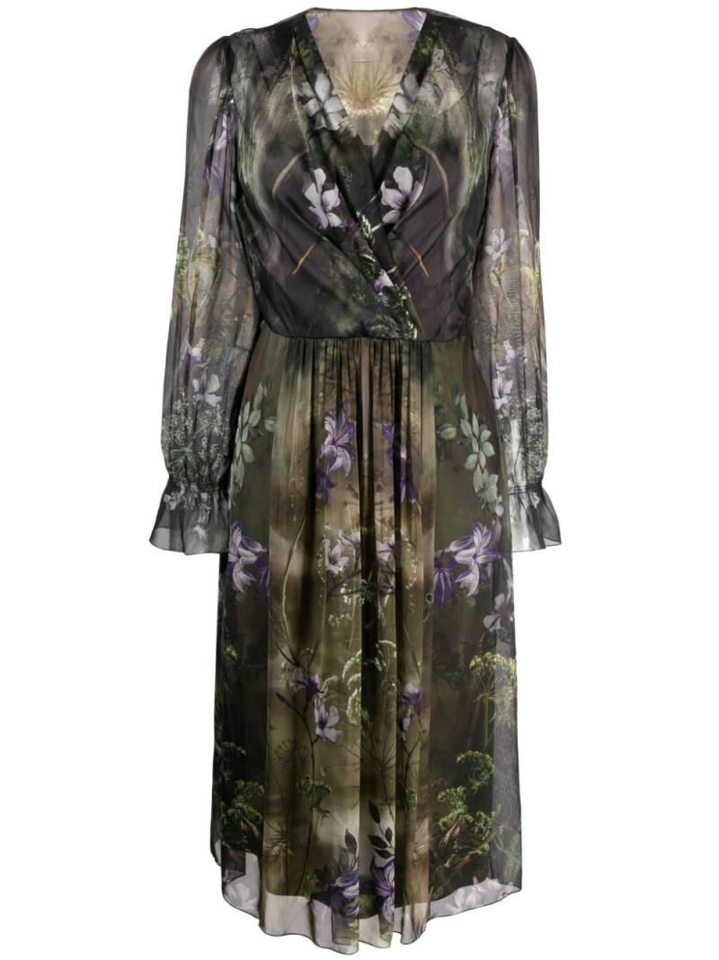 Alberta Ferretti floral-print silk midi dress - Green von Alberta Ferretti