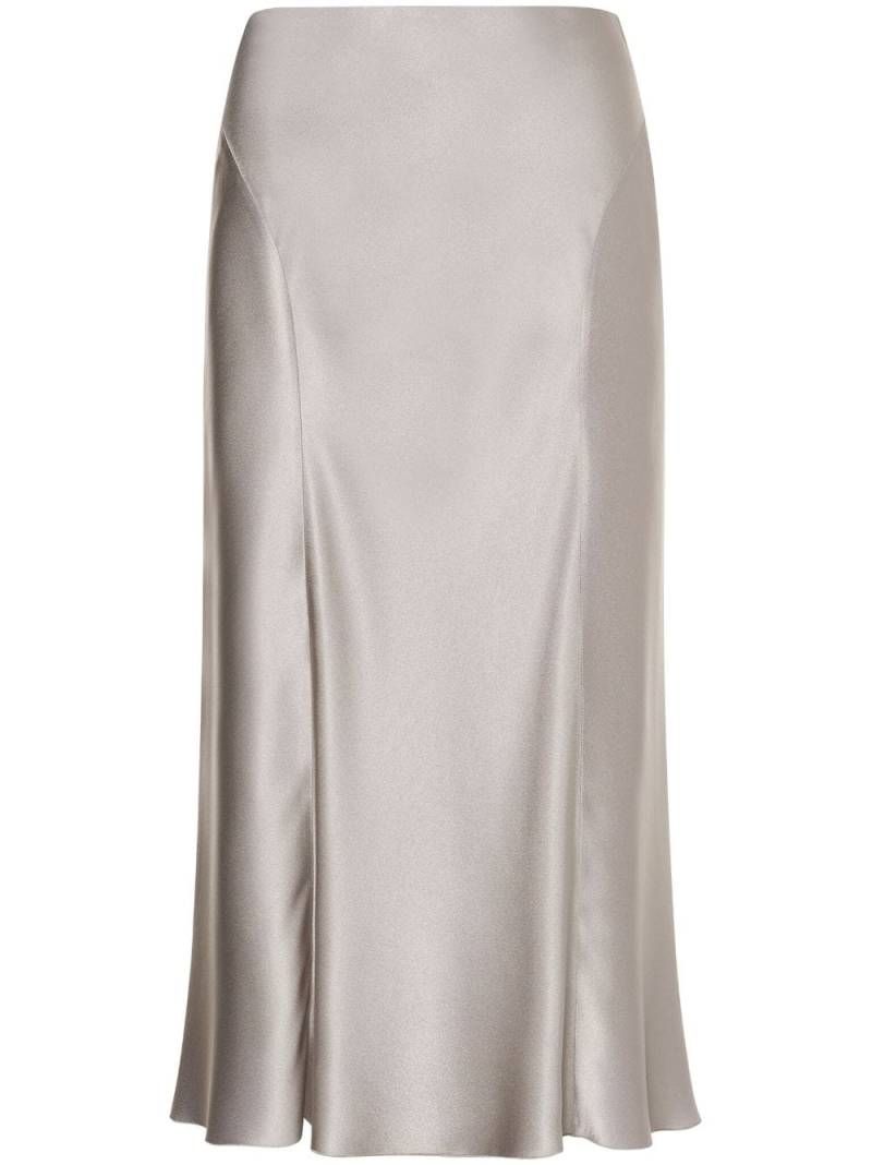 Alberta Ferretti fluted satin skirt - Grey von Alberta Ferretti