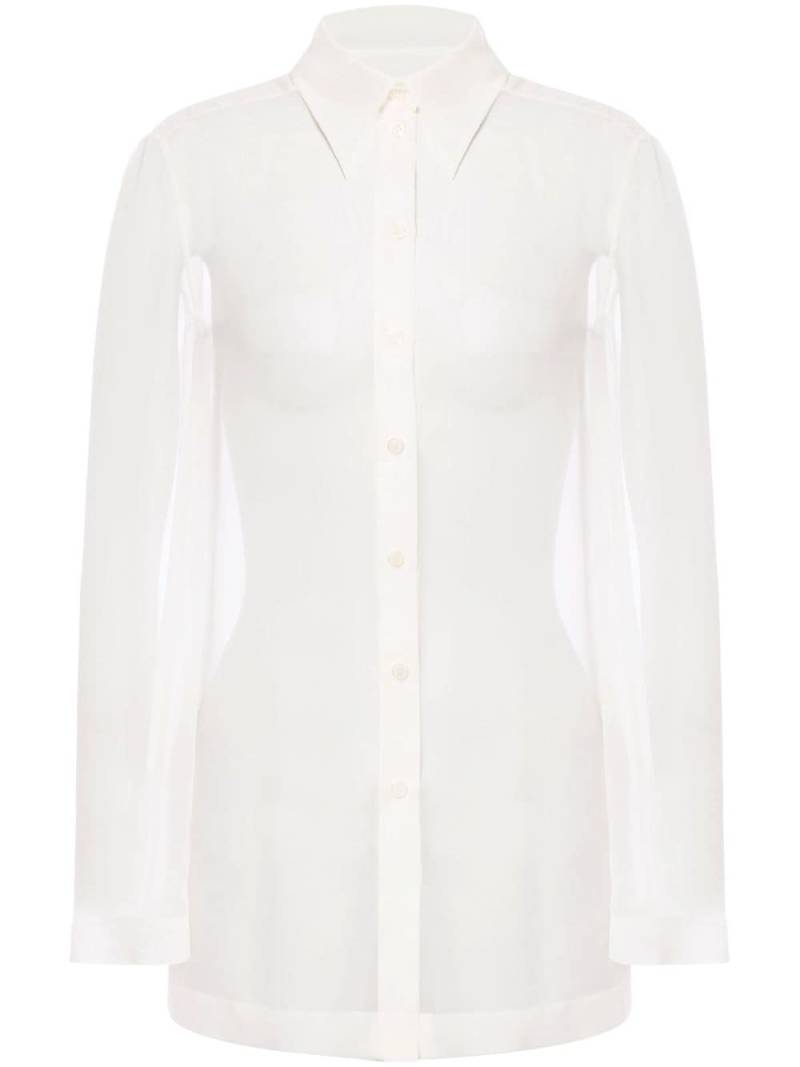 Alberta Ferretti gathered-detail silk shirt - White von Alberta Ferretti