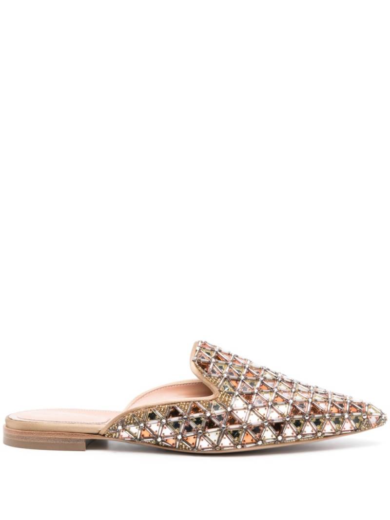 Alberta Ferretti geometric-design mirrored-finish slippers - Neutrals von Alberta Ferretti