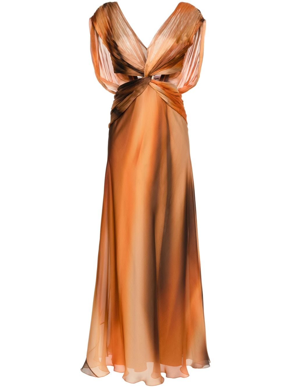 Alberta Ferretti halterneck satin gown - Brown von Alberta Ferretti