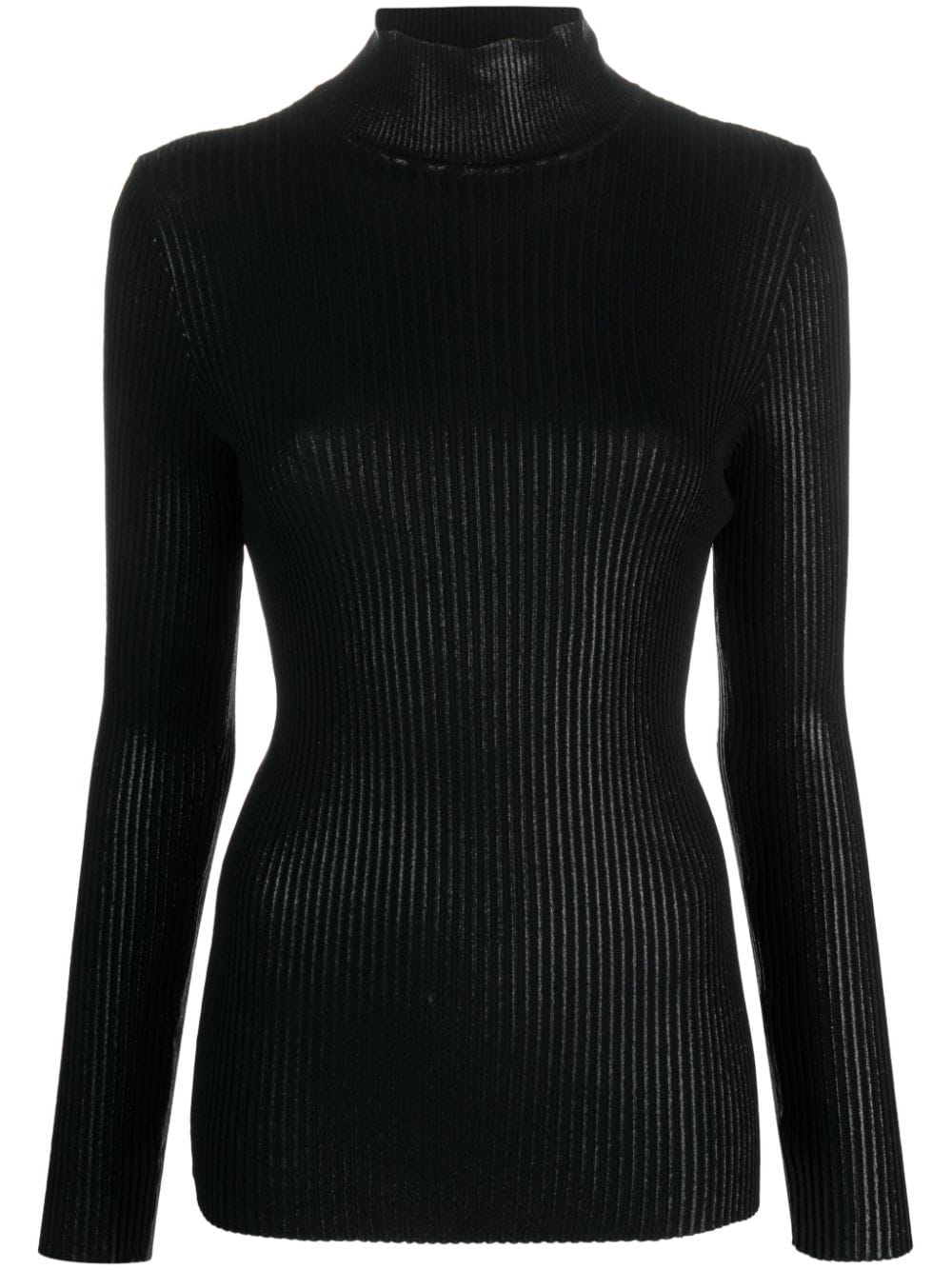 Alberta Ferretti high-neck ribbed-knit jumper - Black von Alberta Ferretti