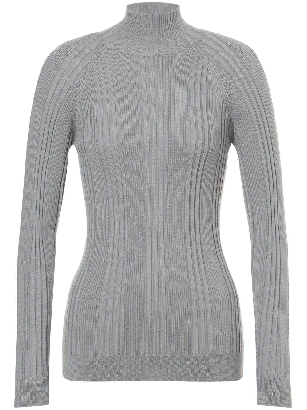 Alberta Ferretti high-neck ribbed-knit jumper - Grey von Alberta Ferretti