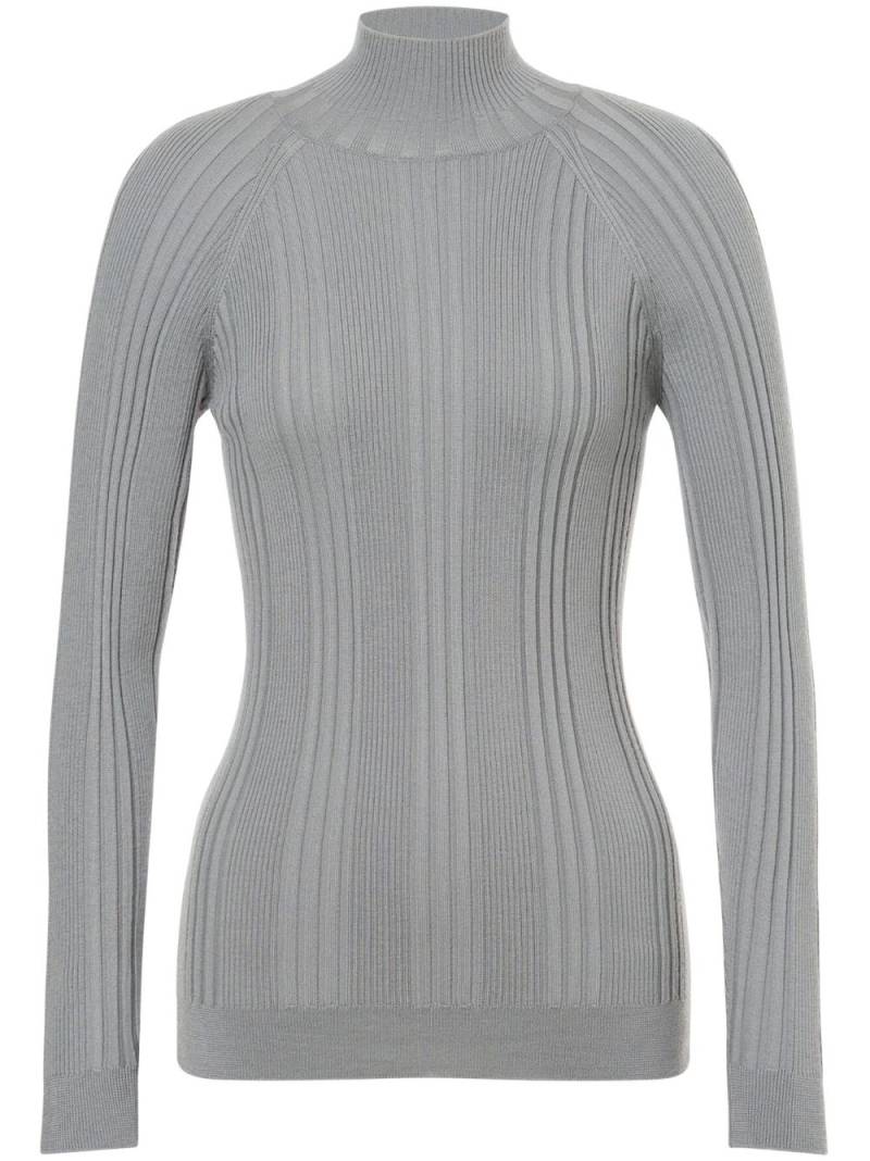 Alberta Ferretti high-neck ribbed-knit jumper - Grey von Alberta Ferretti