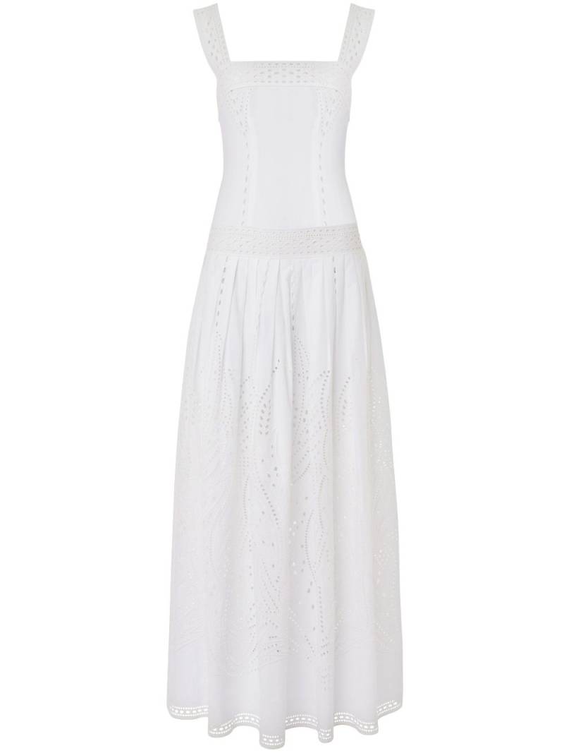 Alberta Ferretti lace detail cotton blend maxi dress - White von Alberta Ferretti