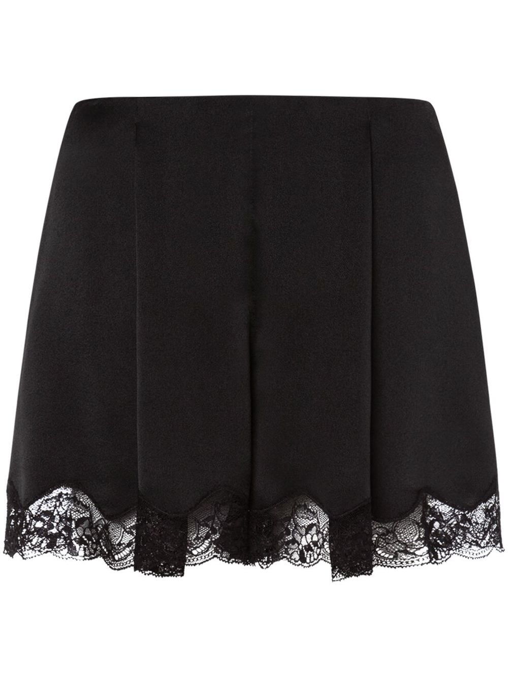 Alberta Ferretti lace-trim satin shorts - Black von Alberta Ferretti