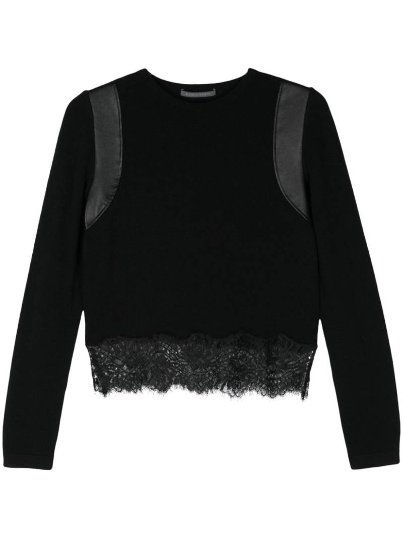 Alberta Ferretti lace-trim sweater - Black von Alberta Ferretti