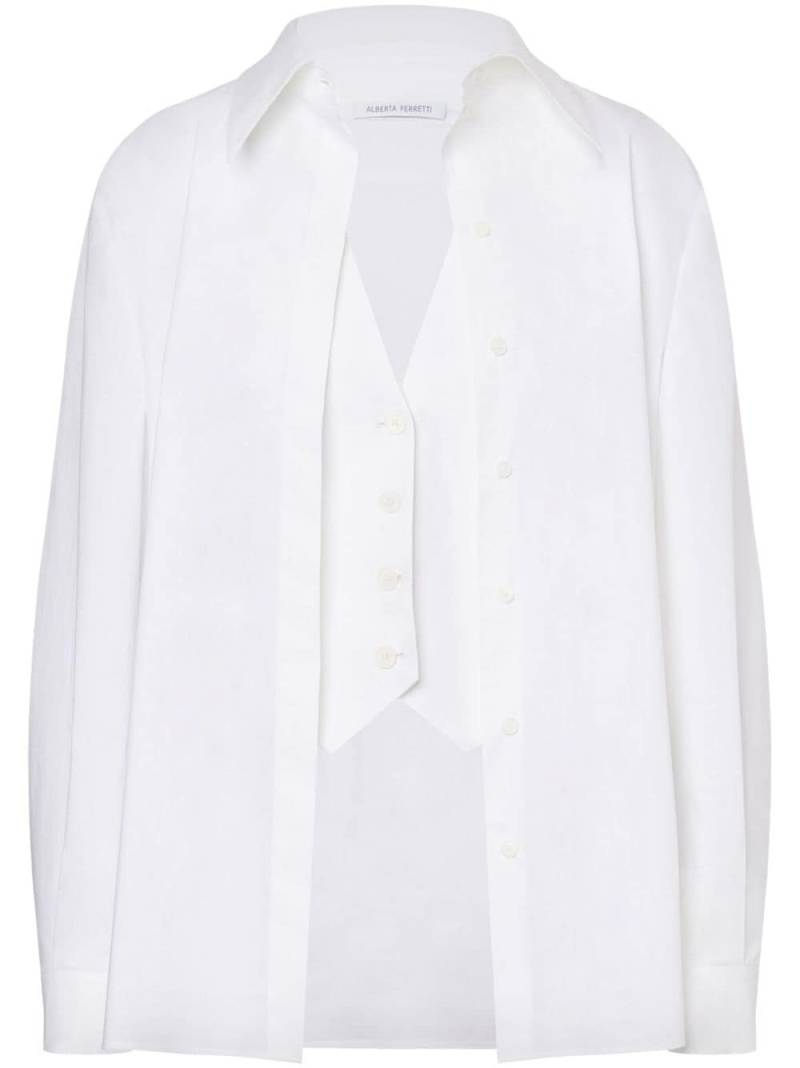 Alberta Ferretti layered poplin shirt - White von Alberta Ferretti