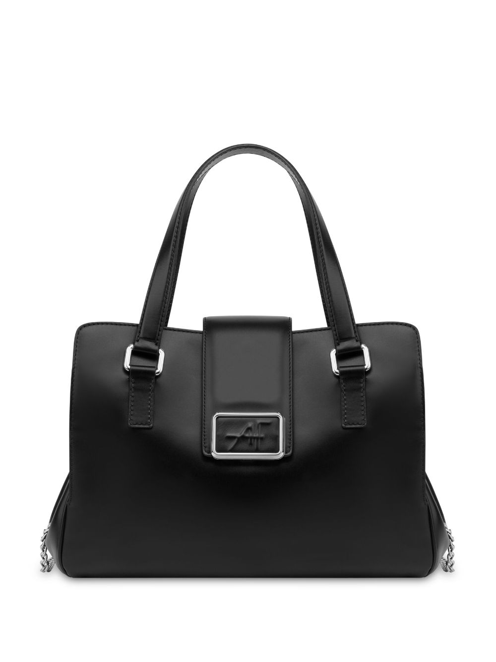 Alberta Ferretti logo-embossed leather tote bag - Black von Alberta Ferretti