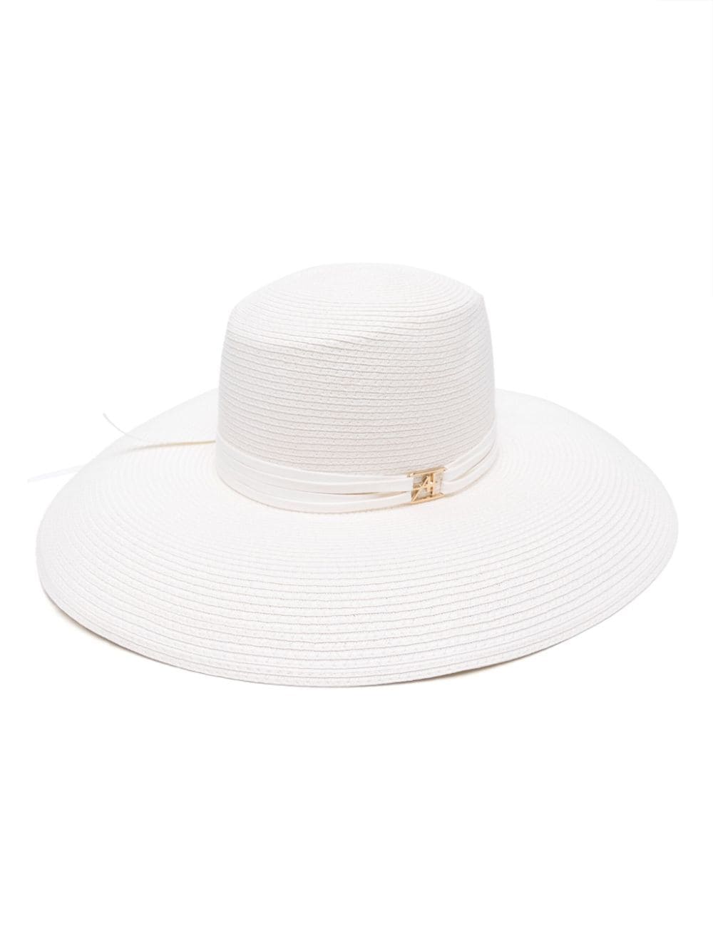 Alberta Ferretti logo-plaque sun hat - White von Alberta Ferretti