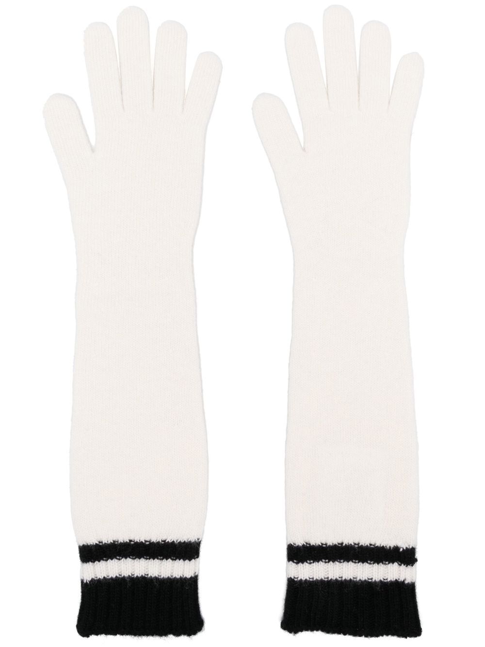 Alberta Ferretti long cashmere-wool gloves - White von Alberta Ferretti