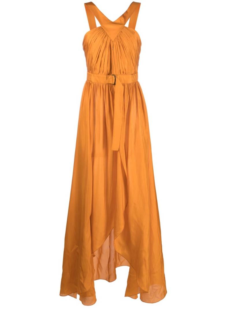 Alberta Ferretti long draped silk top - Orange von Alberta Ferretti