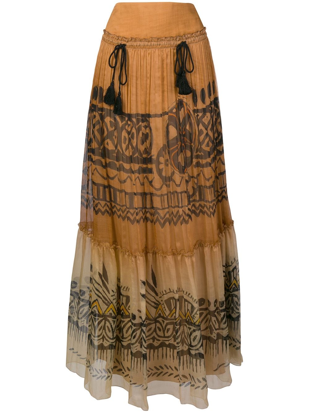 Alberta Ferretti long patterned skirt - Neutrals von Alberta Ferretti