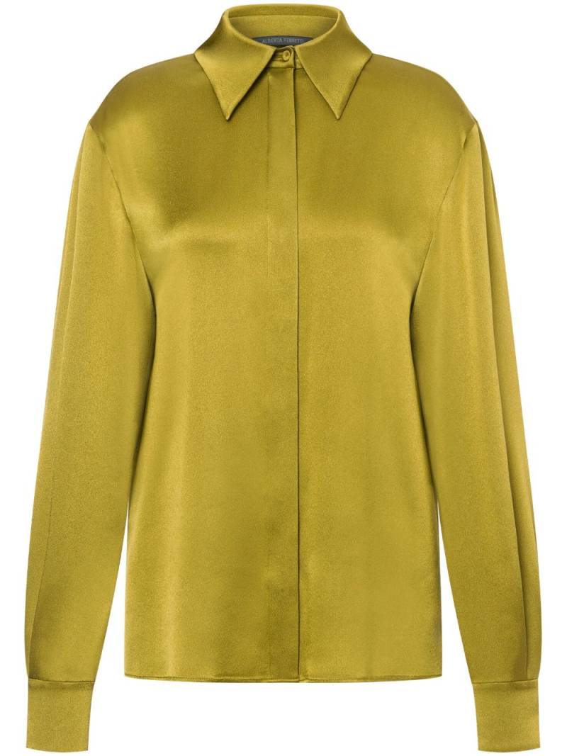 Alberta Ferretti long-sleeve satin shirt - Green von Alberta Ferretti