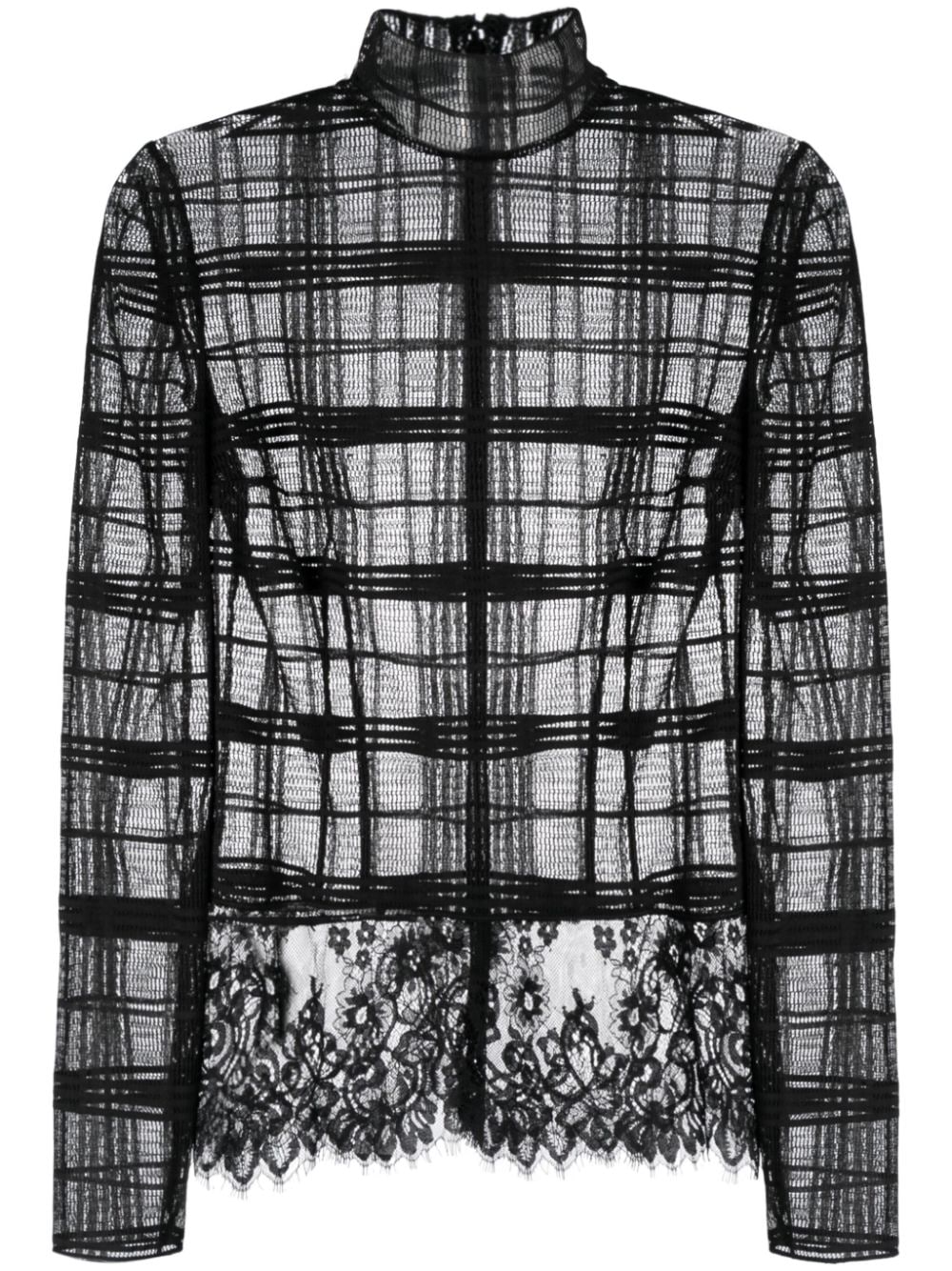 Alberta Ferretti long-sleeve semi-sheered knitted top - Black von Alberta Ferretti
