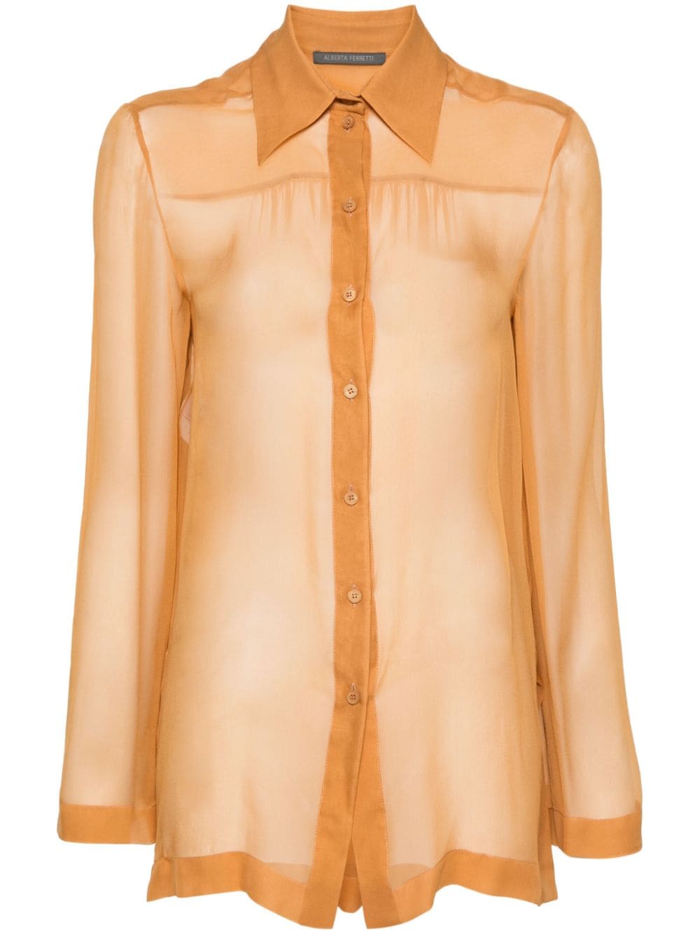 Alberta Ferretti long-sleeve silk shirt - Brown von Alberta Ferretti