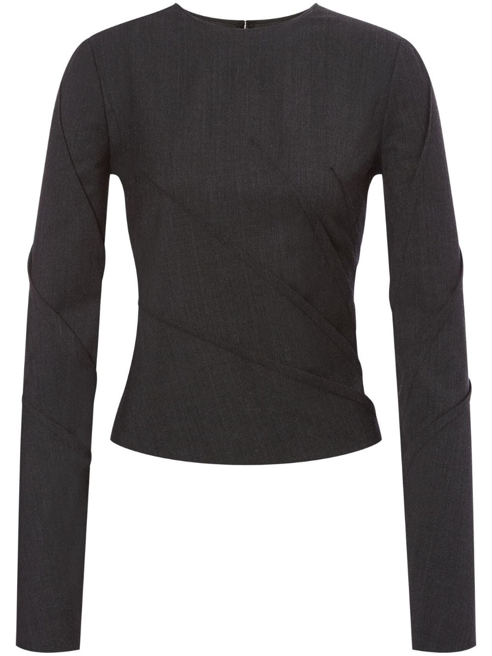 Alberta Ferretti long-sleeves gathered top - Grey von Alberta Ferretti