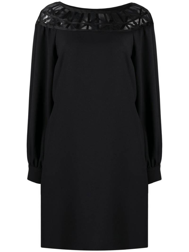 Alberta Ferretti mesh-panel long-sleeve dress - Black von Alberta Ferretti