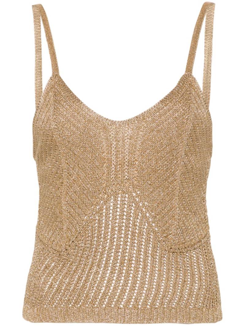 Alberta Ferretti metallic-effect knitted top - Gold von Alberta Ferretti