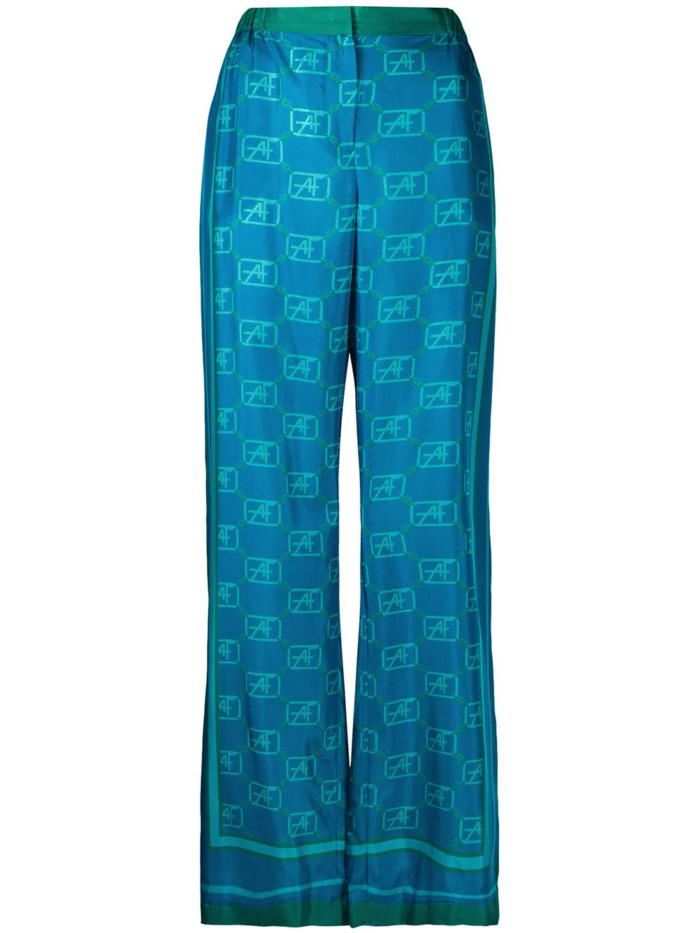 Alberta Ferretti monogram print wide leg trousers - Blue von Alberta Ferretti