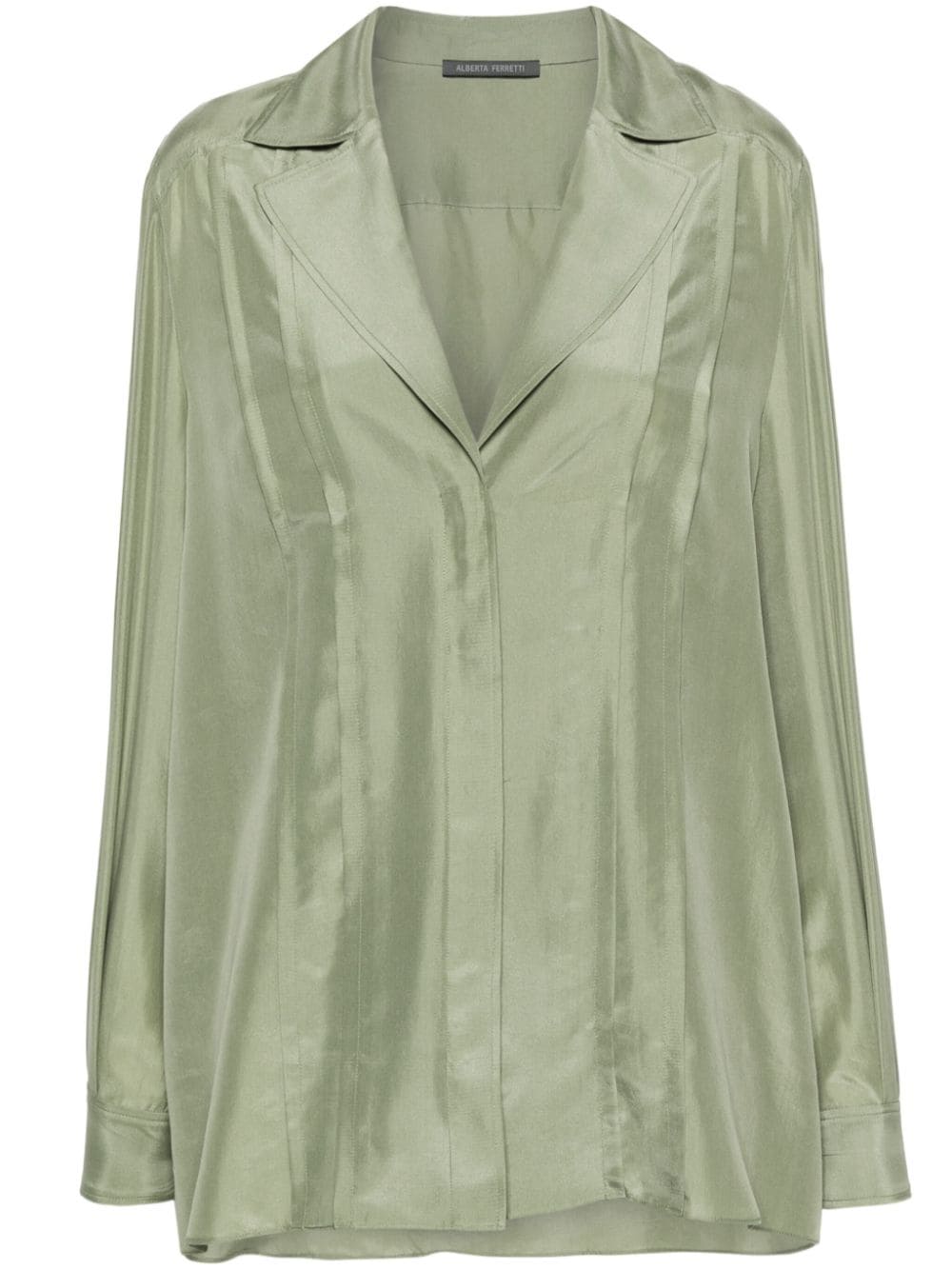 Alberta Ferretti notched-collar silk shirt - Green von Alberta Ferretti