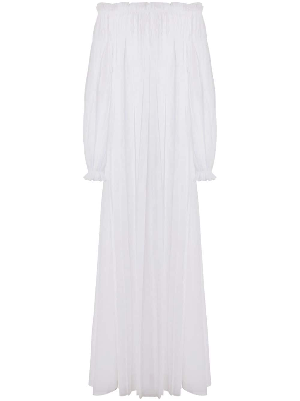 Alberta Ferretti off-shoulder muslin dress - White von Alberta Ferretti