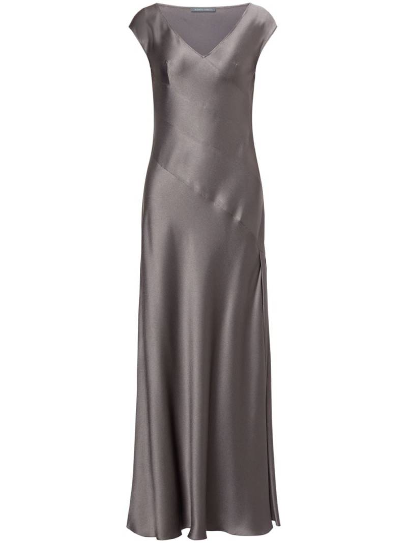 Alberta Ferretti panelled satin gown - Grey von Alberta Ferretti